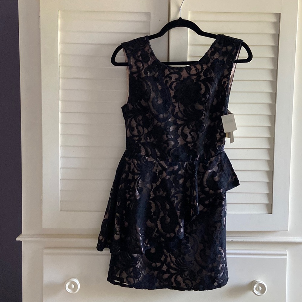MM Couture black & nude lace dress